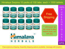 10 packs of Himalaya SERPINA tablets 100 tabs each  AYURVEDIC  FREE SHIPPING