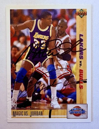 New ListingMichael Jordan + Magic Johnson Dual Signed Card w/ COA - Rare Score Board Auto🔥