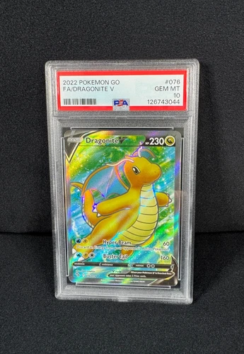 Pokemon Dragonite V Full Art Holo Rare #076 2022 Pokemon GO PSA 10 GEM MINT