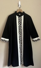 Vanity Fair Robe Leopard Vintage Velour Print Trim USA Womens Size 12 14 Large