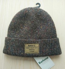 Genuine BARBOUR Forest Green Fleck Fleece Lined BEANIE *Super Comfy* Unisex