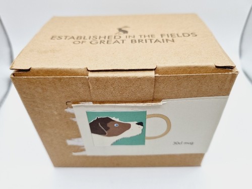 Joules DOG MUG GREEN Tea Cup Yellow Handle new in box - Picture 2 of 5