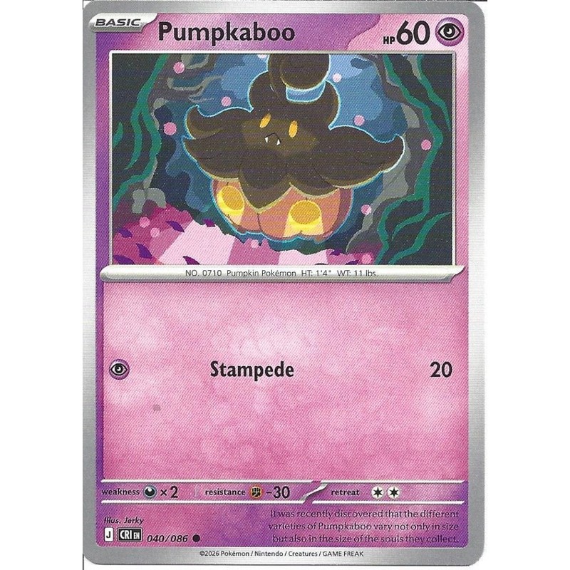 040/086 Pumpkaboo : Common Card : Chaos Rising : Pokemon Trading Card Game