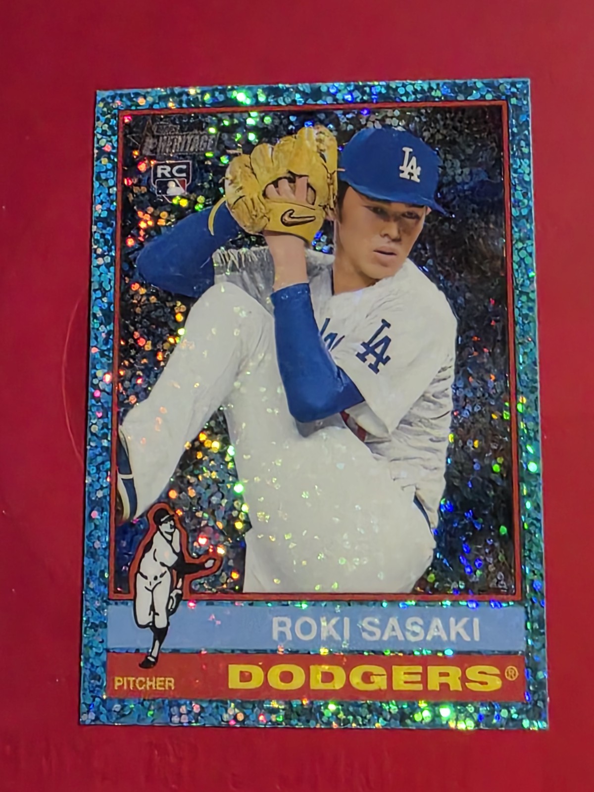 2025 Topps Heritage Roki Sasaki RC #224 Aqua Sparkle Chrome 🔥Clean & Centered🔥