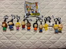PEANUTS SERIES FIGURAL BAG CLIP New Open Lot Of 11 Complete Set