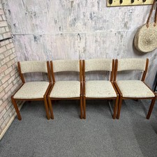 4x JL Moller Model 71 Style Upholstered Dining Chairs Mid Century Teak Frames
