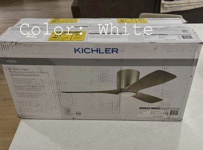 KICHLER 48 in. Indoor White/White Low Profile Ceiling Fan w/Integrated LED