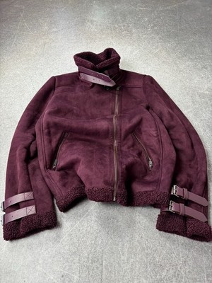 RARE VTG IFWAS69 LE GRAND BLEU TYPE Y2K AVANT GARDE SHEEPSKIN FUR BOMBER JACKET