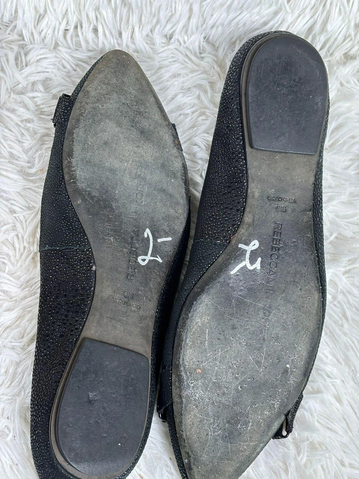 Rebecca Minkoff 鞋女式 9M 码黑色尖头装饰平底鞋 — 第 2/4 张图片