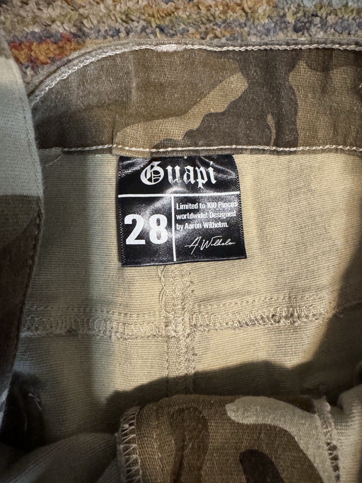 Guapi Stacked Camo Jeans 50/100 Collection With Tags Size 28
