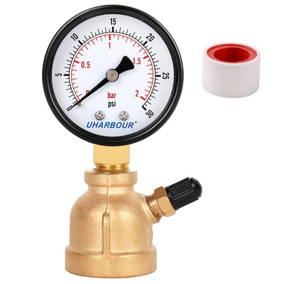 #ad #ad Gas Line Pressure Tester Brass Gas Pressure Tester Gauge 3 4 FNPT Forged B $20.19