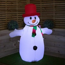Image of 4ft (120cm) Light up Inflatable Christmas Snowman Decoration with White LEDs