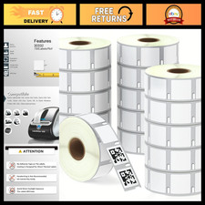 1" x 1" Square Multipurpose Labels for DYMO & Zebra Printers - 16 Rolls, 12000 L