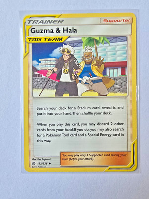 Guzma & Hala 193/236 Cosmic Eclipse Sun And Moon Tag Team Pokemon Trainer
