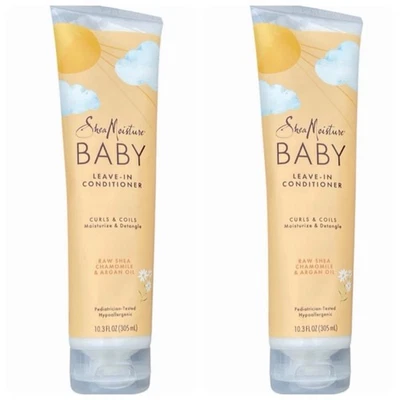 SHEA MOISTURE 2PK SheaMoisture Baby Leave-In Conditioner for Curly Hair Raw Shea 10.3 Fl Oz