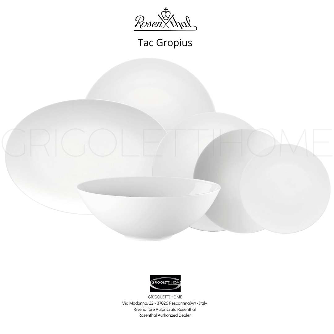 Rosenthal Tac Gropius White Porcelain Dinner Plate Set 39 Pieces 12 People