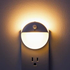 2 Pack Plug in Night Light with Motion Sensor and 3 Modes, Warm White 