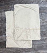 Set Of 2 Standard Sateen Pillowcases Pale Yellow Heavyweight Cotton NEVER USED