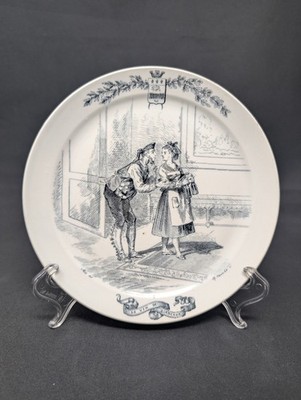 NEAR MINT! 8'' Creil & Montereau Plate LE VIN DE BORDEAUX Wine Charles Hamlet