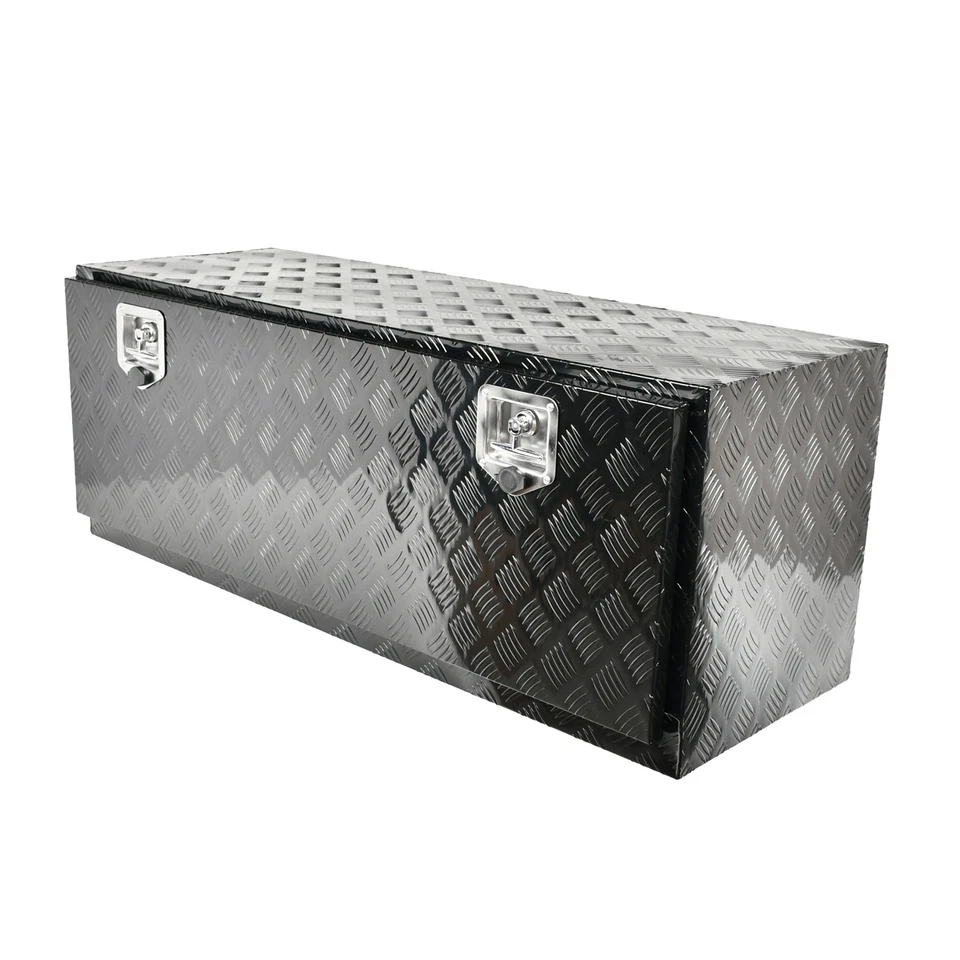 48"x17x18“ inch Black Aluminum Underbody Tool Box Truck Bed Trailer Storage+Lock - Image 3 of 4