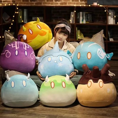 Genshin Impact Slime Plush Toy Anime Soft Stuffed Doll Elemental Collectible Gif