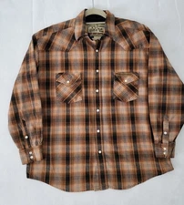 Jesse James Work Wear Pearl Snap Shirt Mens L Flannel West Coast Choppers