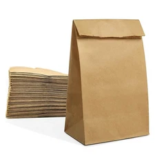 Paper Lunch Bags 50 Count Large Brown Lunch Bags Sacks 8lb Brown Paper Bulk S...