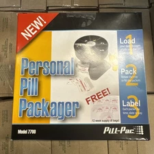 New Personal Pill Packager Model 7700 by Pill-Pac Self Load Convenient Bags