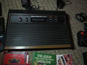 Atari 2600 Bundle w/COAX  Adapter , 15 Games, 2 Joysticks -Works Great! Read