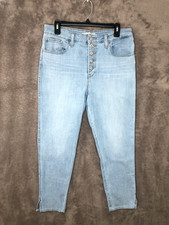 Levis 721 Jeans Womens 32 Blue High Rise Skinny Light Wash Button Fly Stretch