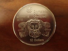 TOP Canada 10 Dollar Silbermünze 1974 Kanada Olympiade Montreal Zeuskopf Olympia