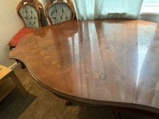 Vintage Italian hardwood Dining Table and Chair Set.
