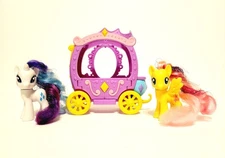 My Little Pony G4 Rarity Unicorn Fluttershy Pony Royal Gem Carriage 2010 MLP