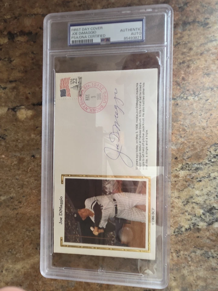 JOE DIMAGGIO 1986 Cachet Envelope ROOKIE DEBUT PSA/DNA ENCAPSULATED - Image 2 of 3