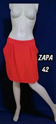 Zapa Taille 42 jupe doublée rouge en viscose - Photo 1/4