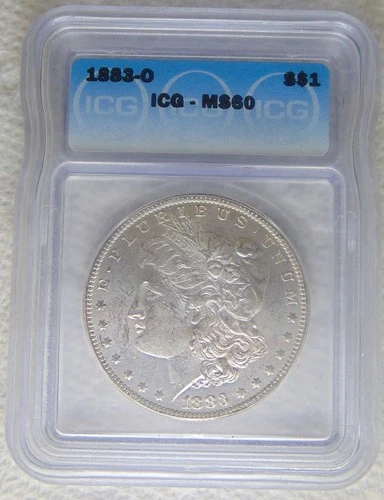 1883 O Morgan Silver Dollars $1, NICE COIN, ICG MS 60, NICE COIN!