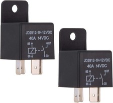 Pack of 2 Heavy Duty 12V 40 Amp SPST Automotive Relays with Fast Response