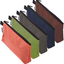 5 Pack Premium Tool Pouches Zipper Bag,Flat Bottom Utility Multipurpose Stora...
