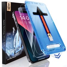 MAGIC JOHN 2 Pack for iPhone 13/14/13 Pro Tempered 13/13 Pro/14, Clear