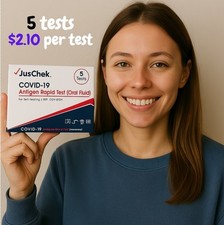 5Pk Juschek Rapid Antigen Self Test Kit Oral Fluid COVID-19 [05/2026 exp]
