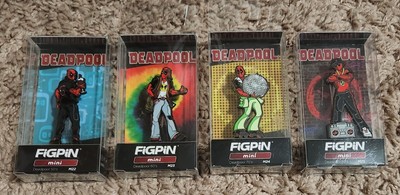 Figpin Mini Marvel Deadpool Lot Of 4! M22/M23/M24/M25, 50's, 60's, 70's and 80's
