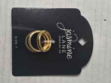 Jasmine Lane jewelry company 3 Ring Collection goldtone ring size 7