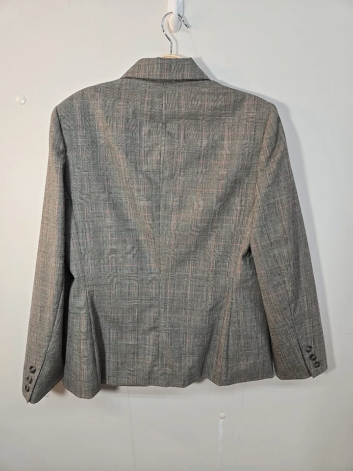 Blazer de lana pura Saville talla 12 gris a cuadros manga larga  Foto 3 de 4