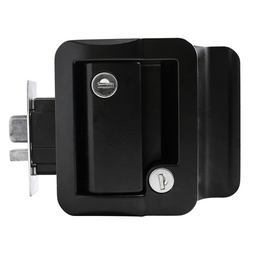 Black RV Entry Door Lock w / deadbolt Camper Travel Trailer NEW - 第 2/6 張圖片