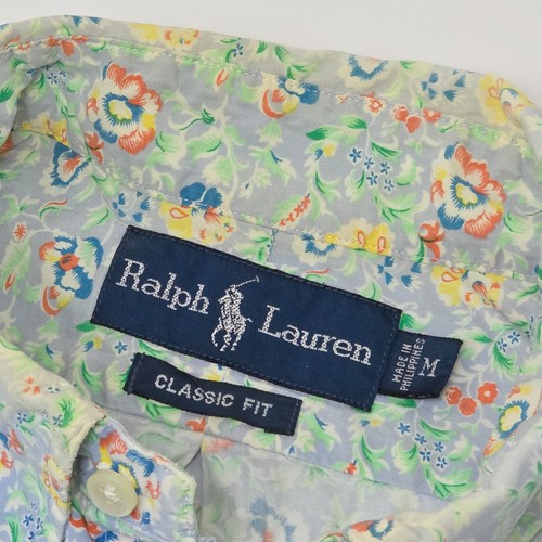Ralph Lauren Classic Fit Shirt Men Medium Floral Liberty Style Blue Short Sleeve - Picture 6 of 6