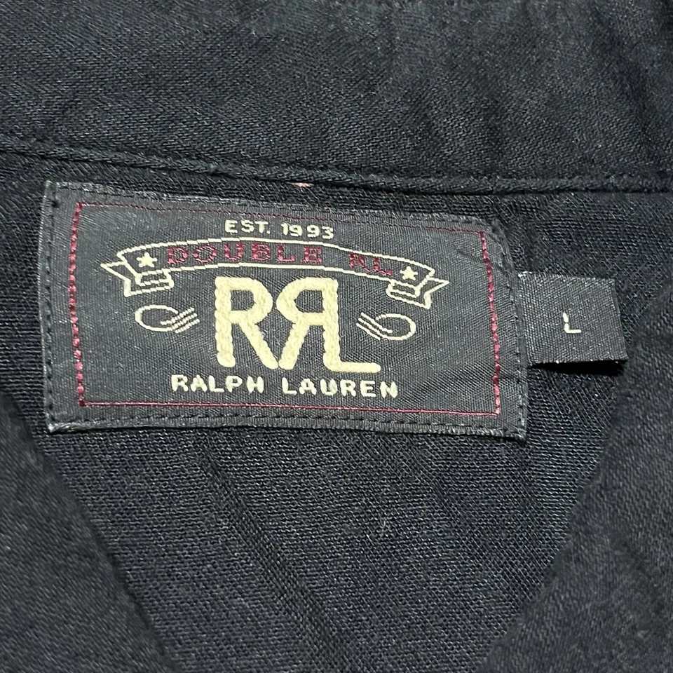 RRL Western Pearl Snap Shirt Ralph Lauren Double Pink Black Rockabilly 50s Polo - Image 3 of 4