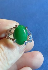 Incredible GREEN CHALCEDONY NATURAL GEMSTONE RING, Size 5 1/2, Genuine Stone