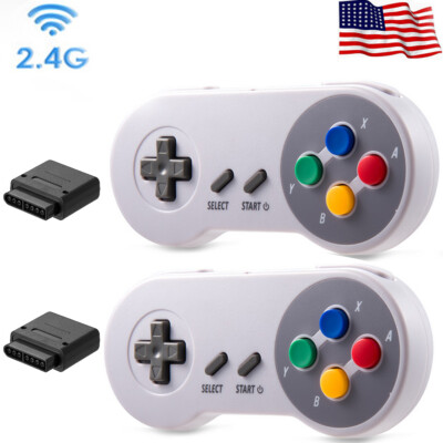 2Pack 2.4G Wireless Controller &Receiver For Super Nintendo Entertainment System