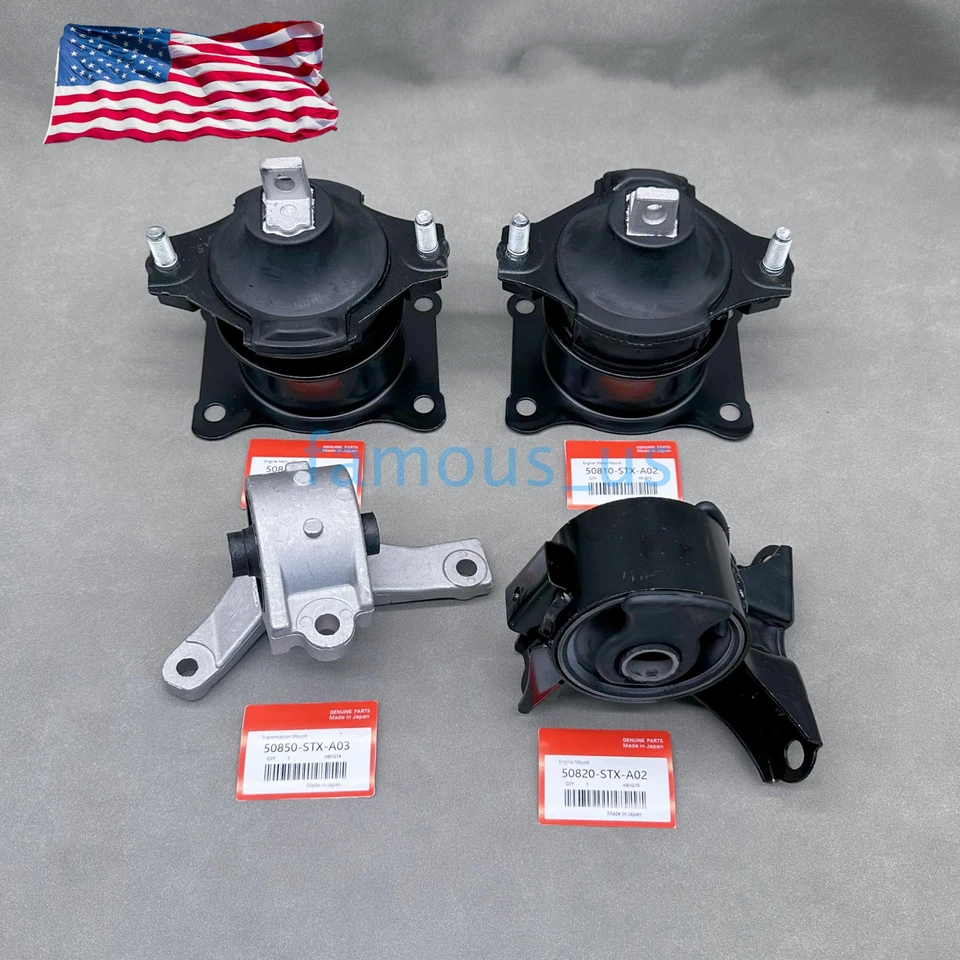 New For 2007-2013 Acura MDX V6 3.7L 4pcs Engine Mounts & Transmission Mount Set - Image 3 of 4