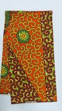 African Print Fabric/Ankara Prints 100 Wax Cotton-Orange/Yellow - 6 Yards